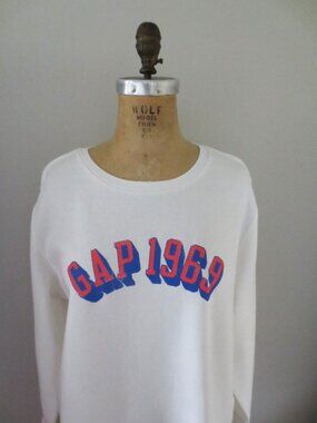 Gap Off-White Cotton Blend Lightweight Relaxed Fit Sweatshirt
